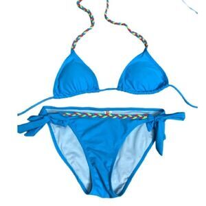 Apollo Bikini blue with colorful braids/small